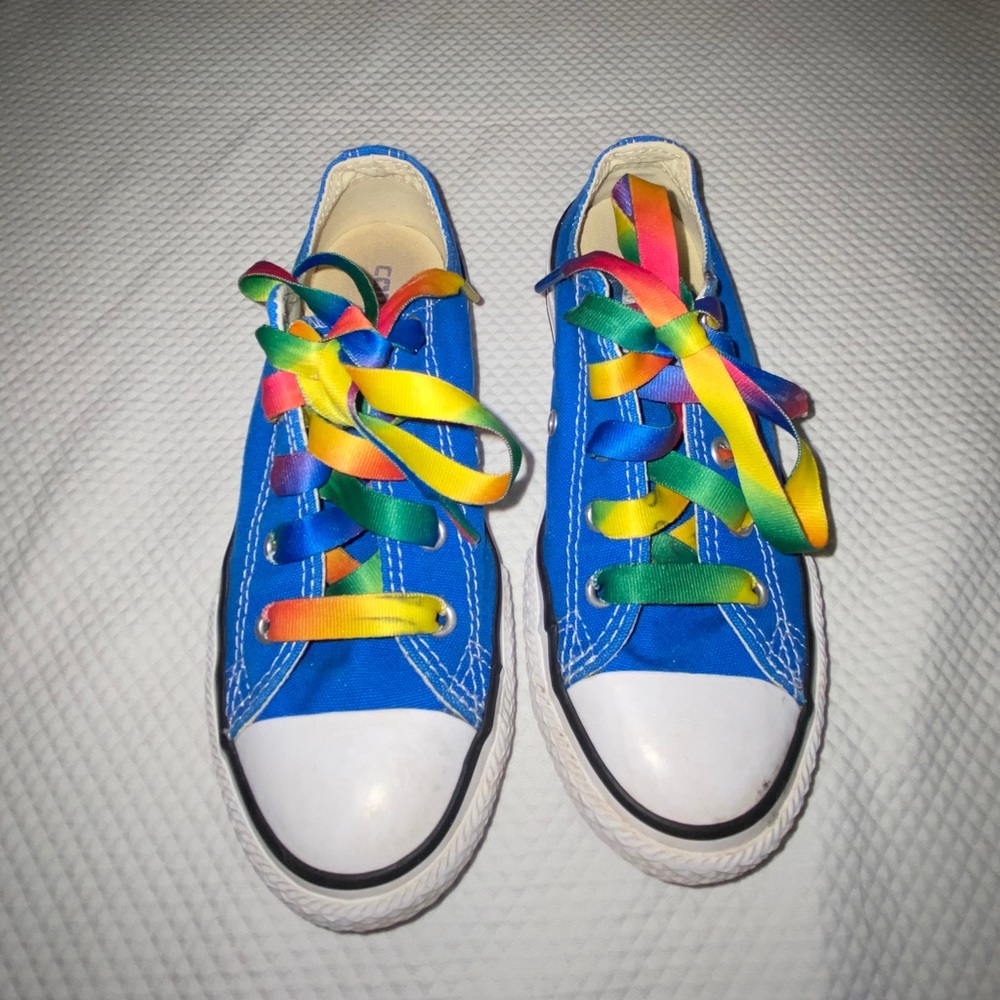 Converse Girls Tennis Shoes with Rainbow Laces